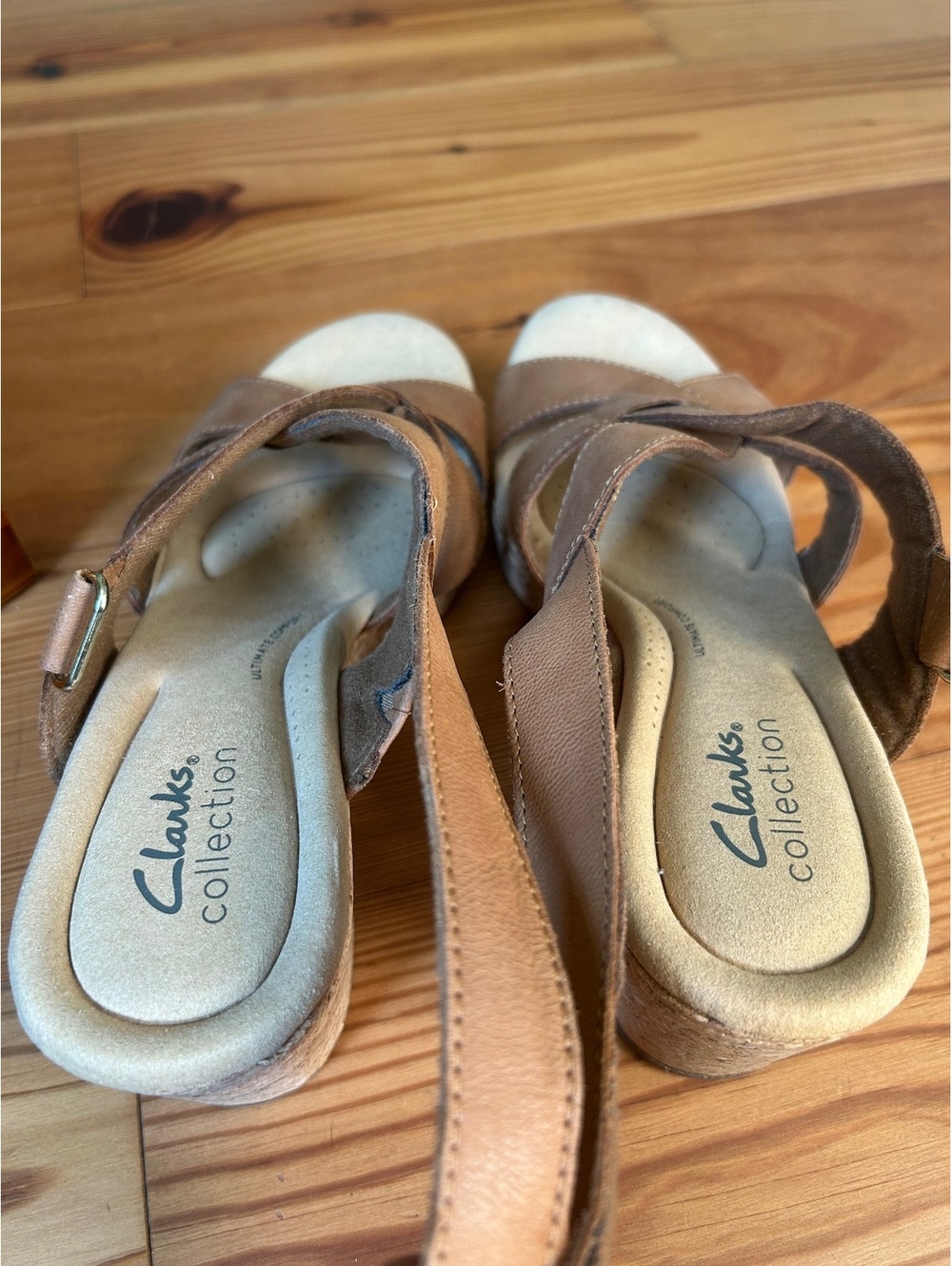 Clark’s Giselle Beach Leather Slingback Wedges Women’s Size 8.5 - Picture 8 of 9